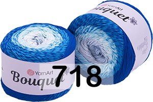 Пряжа YarnArt Bouquet 718 сине-голуб-белый