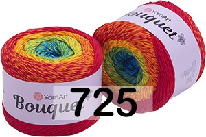 Пряжа YarnArt Bouquet 725 красн-оранж-синий