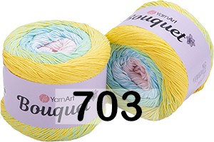 Пряжа YarnArt Bouquet 703 желтый-голуб-роз