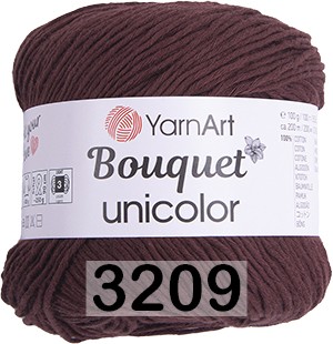 Пряжа YarnArt Bouquet Unicolor 3209 т.коричневый