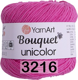 Пряжа YarnArt Bouquet Unicolor 3216 ярко-розовый