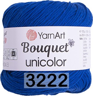 Пряжа YarnArt Bouquet Unicolor 3222 ярко-синий