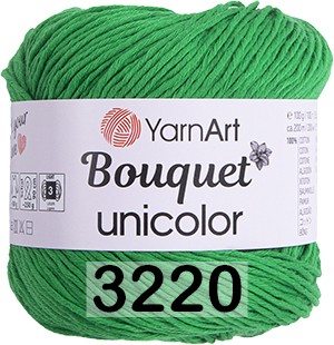 Пряжа YarnArt Bouquet Unicolor 3220 зеленый