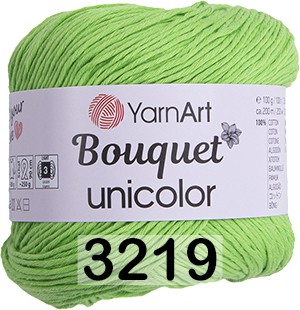 Пряжа YarnArt Bouquet Unicolor 3219 салатовый