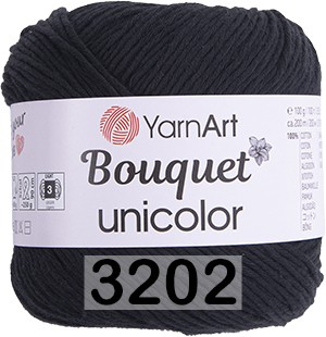 Пряжа YarnArt Bouquet Unicolor 3202 черный