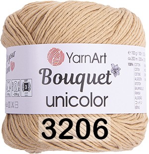 Пряжа YarnArt Bouquet Unicolor 3206 бежевый