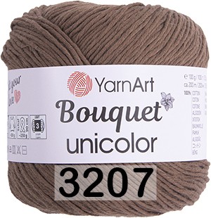 Пряжа YarnArt Bouquet Unicolor 3207 коричневый