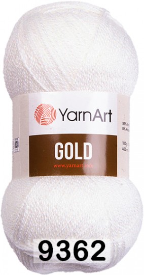 Пряжа YarnArt Gold 9362 белый