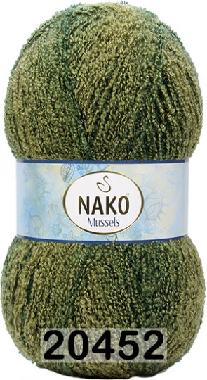 Пряжа Nako Mussels 20452 зеленый