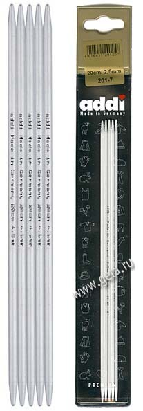 Спицы ADDI чулочные алюминий
