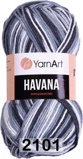 Пряжа YarnArt Havana 2101 серо.белый