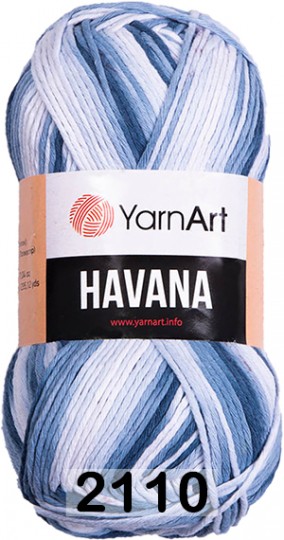 Пряжа YarnArt Havana 2110  сизо.белый