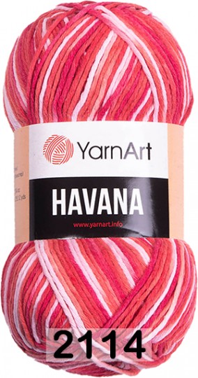 Пряжа YarnArt Havana 2114 розо.красн.бел.