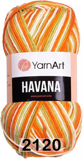 Пряжа YarnArt Havana 2120 оранж.салат.