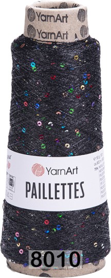 Пряжа YarnArt Paillettes 8010 черный