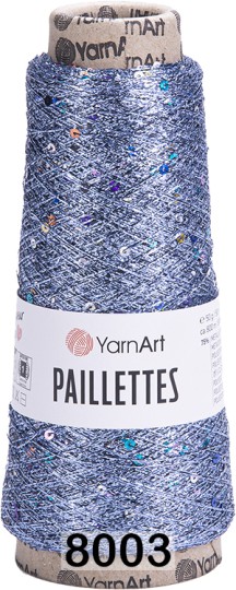 Пряжа YarnArt Paillettes 8003 темно-голубой