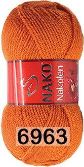 Пряжа Nako Nakolen 06963 оранжевый