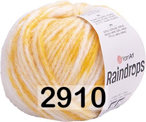 Пряжа YarnArt Raindrops 2910 желт-белый