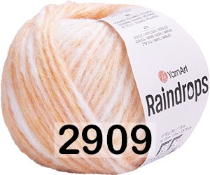 Пряжа YarnArt Raindrops 2909 персик-белый