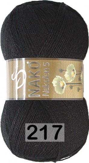 Пряжа Nako Nakolen 5 00217 ЧЕРНЫЙ