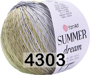 Пряжа YarnArt Summer Dream 4303 салатово-серый