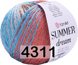 Пряжа YarnArt Summer Dream 4311 коричнево-голубой