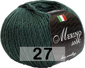Пряжа Сеам Merino Silk 50 27 т.зеленый