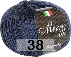 Пряжа Сеам Merino Silk 50 38 синий