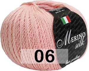 Пряжа Сеам Merino Silk 50 06 розовый