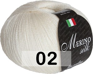 Пряжа Сеам Merino Silk 50 02 сливочный