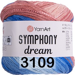 Пряжа YarnArt Symphony Dream 3109 амарант-голубой