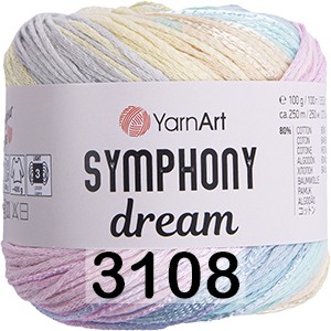 Пряжа YarnArt Symphony Dream 3108 св.желт-айсберг-роз.