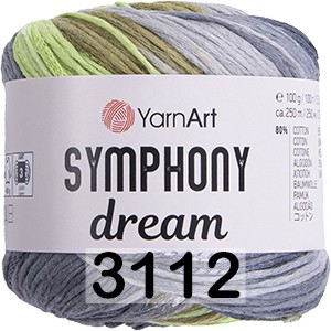 Пряжа YarnArt Symphony Dream 3112 салат-серый