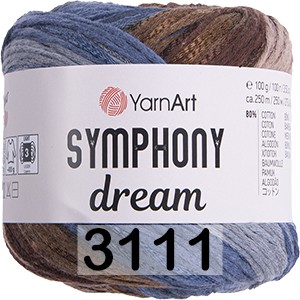 Пряжа YarnArt Symphony Dream 3111 джинс-какао