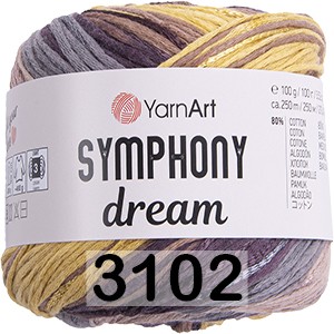 Пряжа YarnArt Symphony Dream 3102 какао-шафран