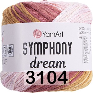 Пряжа YarnArt Symphony Dream 3104 золот-амарант-розовый