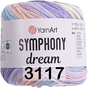 Пряжа YarnArt Symphony Dream 3117 сирен-желто-розовый