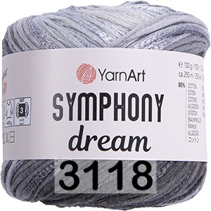 Пряжа YarnArt Symphony Dream 3118 серо-жемчужный