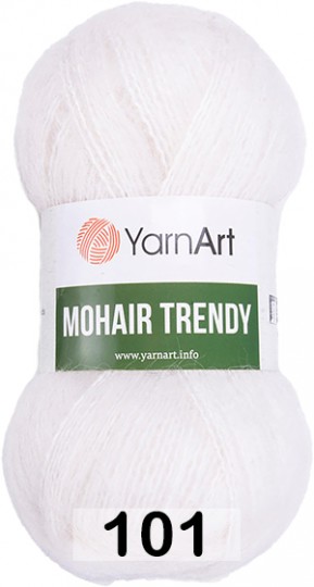 Пряжа YarnArt Mohair Trendy 101 белый