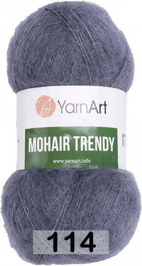 Пряжа YarnArt Mohair Trendy 114 серый