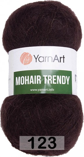 Пряжа YarnArt Mohair Trendy 123 т.коричневый