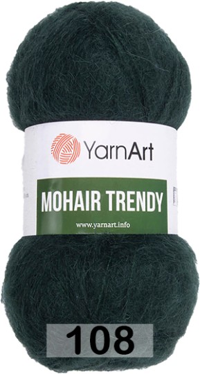 Пряжа YarnArt Mohair Trendy 108 т.зеленый