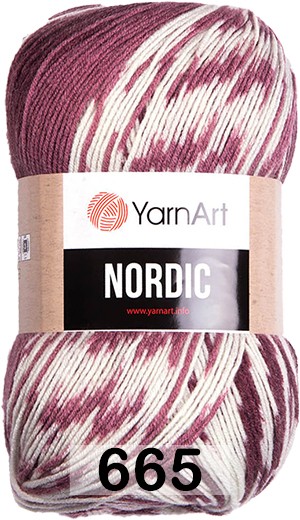 Пряжа YarnArt Nordic 665 коричн.розов.белый