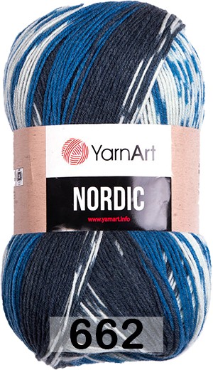 Пряжа YarnArt Nordic 662 сине.серо. голубой