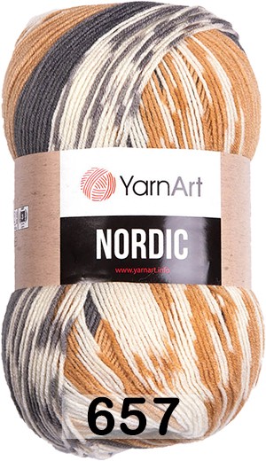 Пряжа YarnArt Nordic 657 сер.бел.оранж.