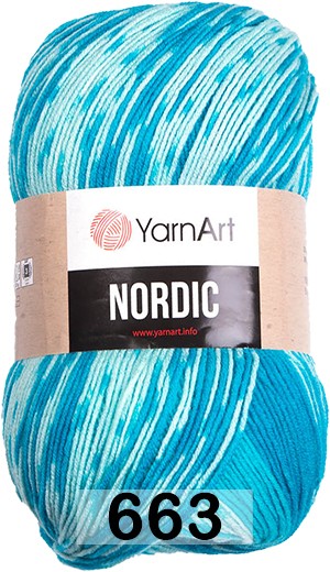 Пряжа YarnArt Nordic 663 бело голубой