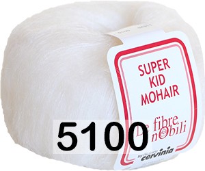 Пряжа Cervinia Super Kid Mohair 5100 белый