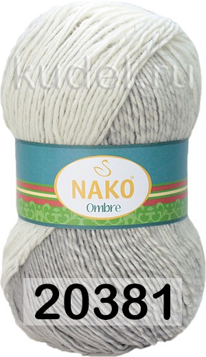 Пряжа Nako Ombre 20381 бел.серый
