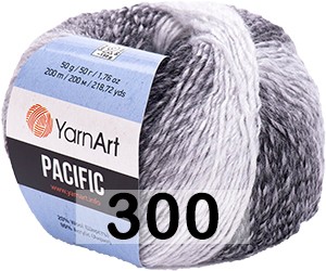 Пряжа YarnArt Pacific 300 бело серый
