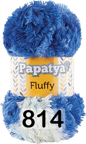 Пряжа Kamgarn Fluffy Papatya 814 бело-синий